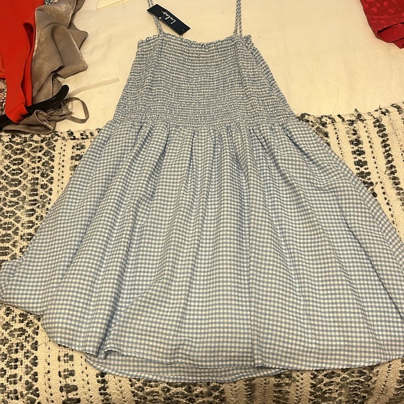 Lulus blue gingham mini dress - Picture 3 of 3